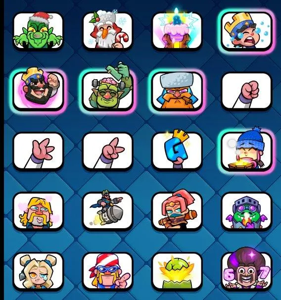 CR703 Level 55 arena 24 9685 trophies king 15 8 cards 15 level 20 cards 14 level 63 emotes 11 evolutions full